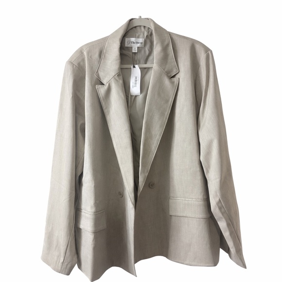 NWT The Drop Liza Blazer in Heather Cream Gray Sz 3x 22/24 - Picture 3 of 5